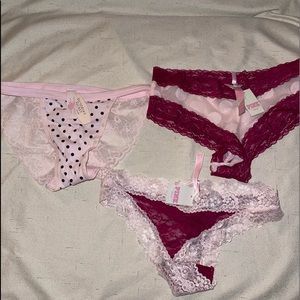 Three “Pink/Vs” panties